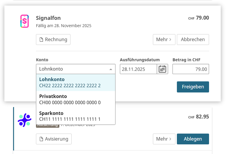 MissFinance - eBill Erfahrungsbericht - Rechnung freigeben